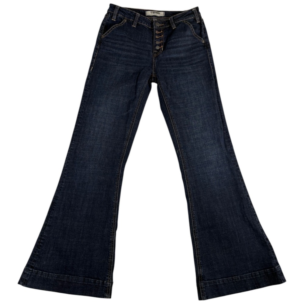 Rock & Roll Flare Jeans Womens 27x32 (29x30.5) Blue Denim High Rise‎ Button Fly